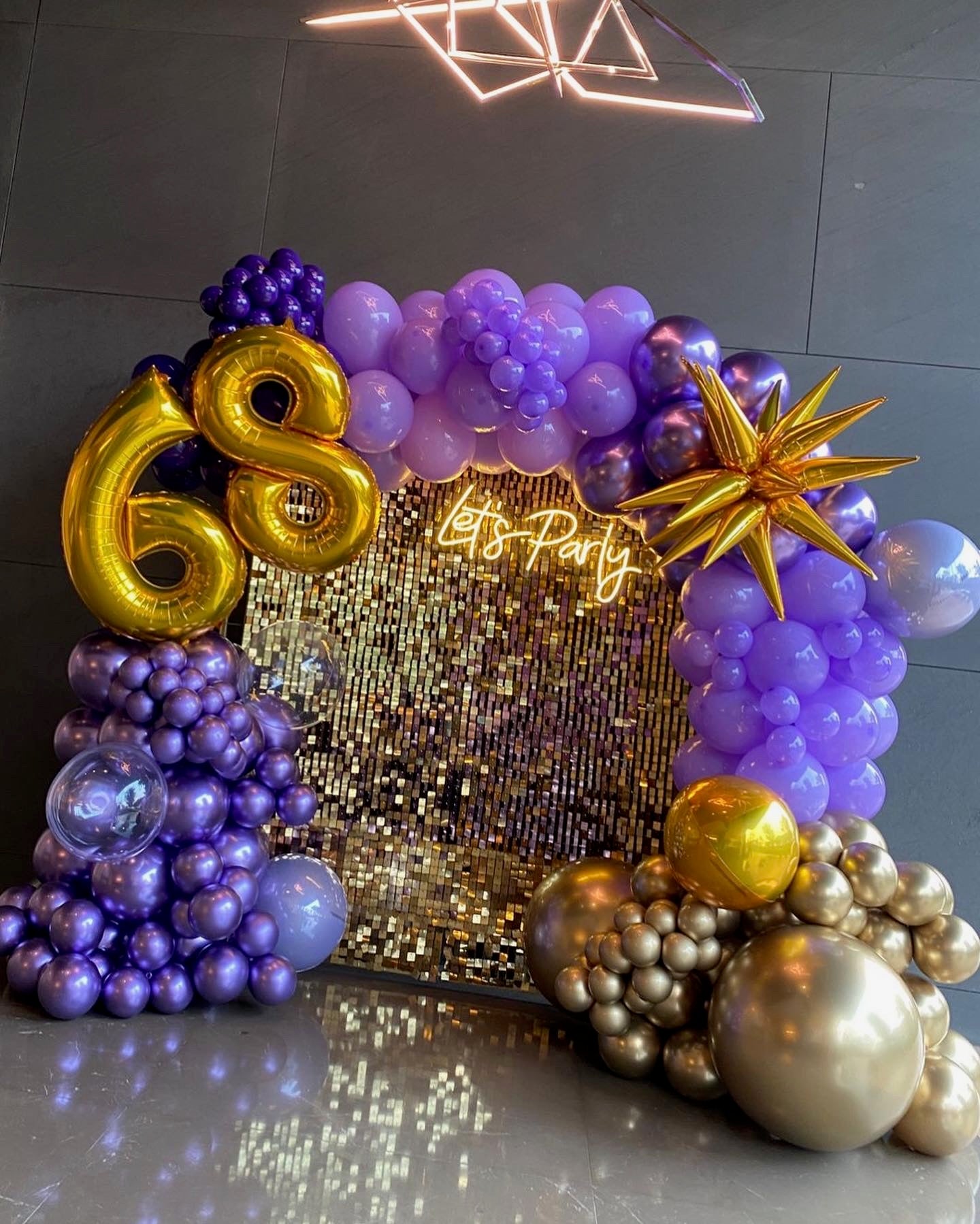 SHIMMER WALL+GUIRNALDA ORO Y LILA