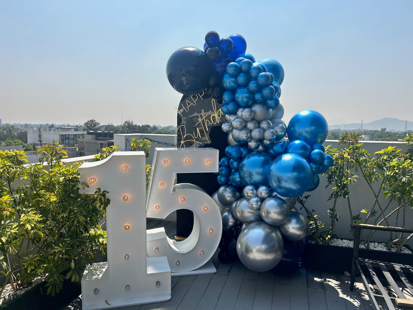 BACKDROP MAMPARA+NUMERO BLUE GALAXY