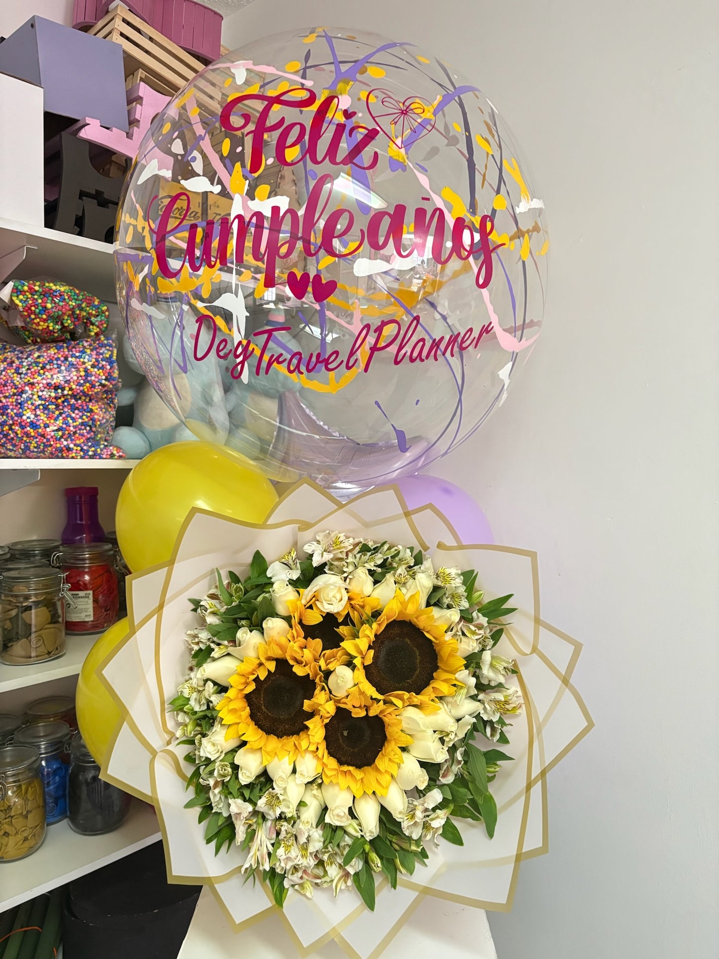 Bouquet Girasoles+Burbuja Splash