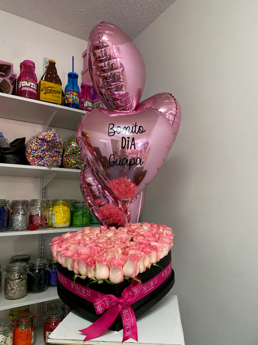 Corazón 100 Rosas+5 Corazones