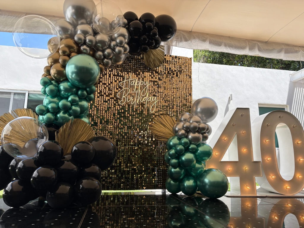 🖤✨Elegante Shimmer Verde & Negro ✨🖤