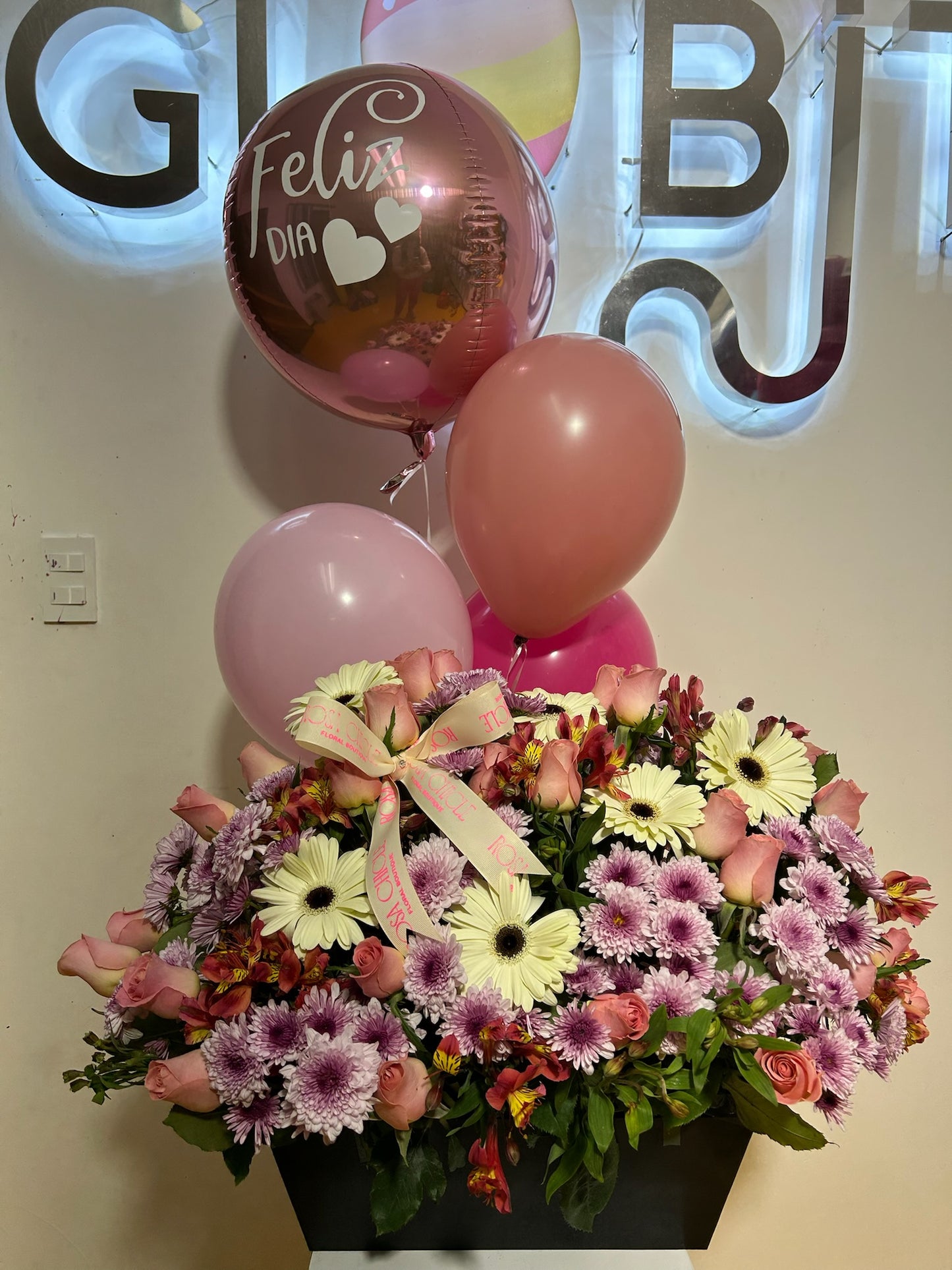 Jardinera Rosa+Globo Orbz