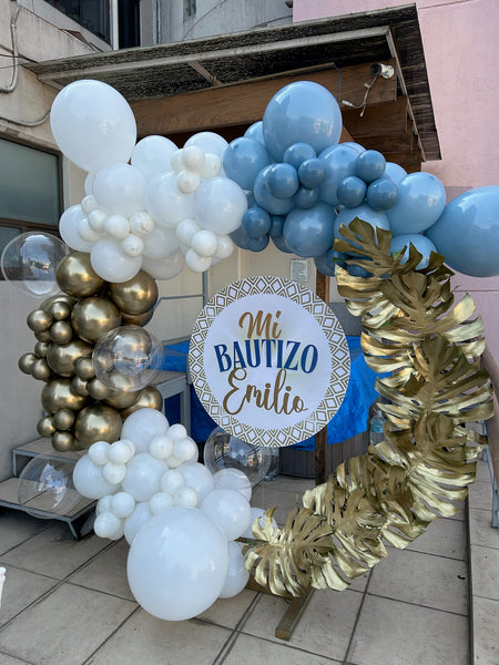 🕊️ Set "Mi Bautizo" – Círculo con Hojas 🌿