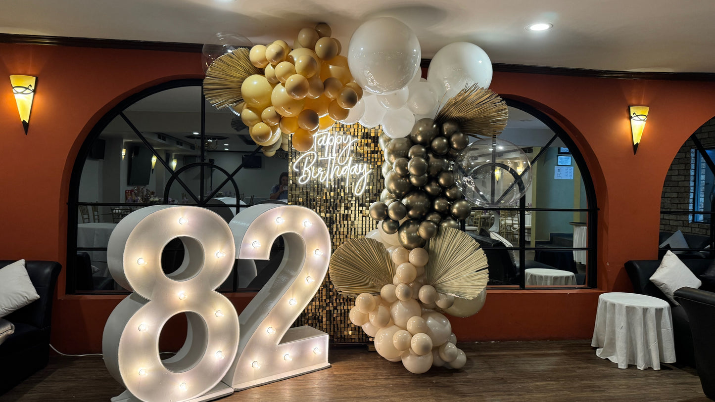MEDIO SHIMMER+NUMEROS GOLD