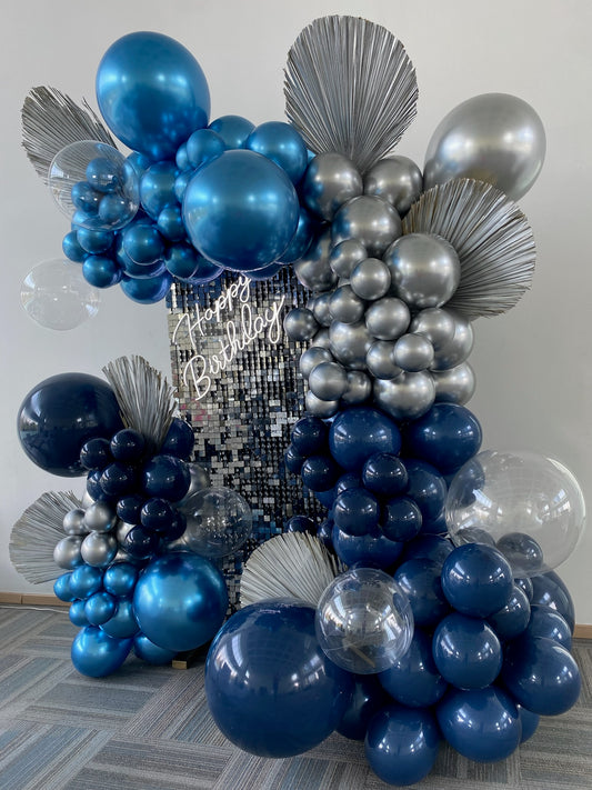 MEDIA PARED SHIMMER AZUL Y PLATA