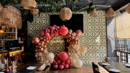 CIRCULO CON GLOBOS ROSE GOLD